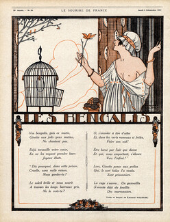 Edouard Halouze 1917 "Les Bengalis" Bird
