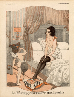 Louis Houpin 1917 Sexy Girl, Angel, Topless