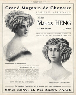 Marius Heng (Hairstyle) 1909 Artistic Hairpieces, Wig