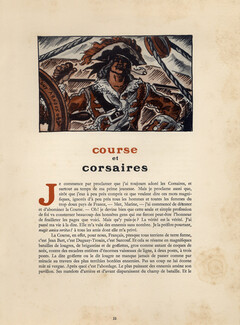 Course et Corsaires, 1937 - Guy Arnoux, Texte par Claude Farrère, 6 pages