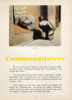 Commanditaires, 1937 - Jean Bruller L'Appat, Text by Paul Reboux, 6 pages