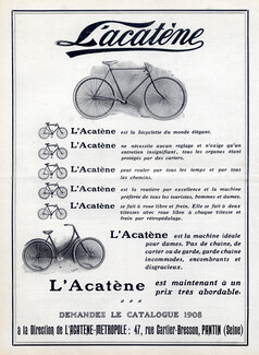 L'Acatène Métropole (Bicycles) 1908 Kossuth