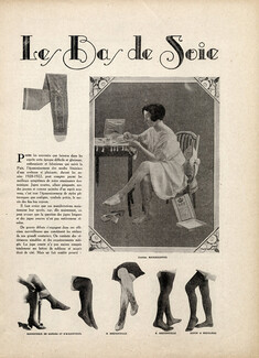 Le Bas de Soie, 1921 - Cornuel, Clavel, Mauchaussée, L'Agantic, Verdier Stockings Silk Hosiery, Text by Comte de Guerande, 7 pages