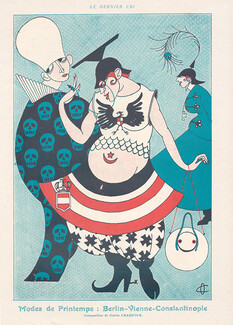 Odette Champion 1915 ''Berlin-Vienne-Constantinople'' Berliner Fashion, Caricature