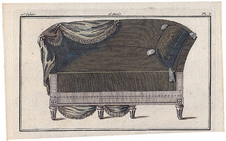 Magasin des Modes Nouvelles Françoises et Angloises 1787 Sofa Sopha en Pommier