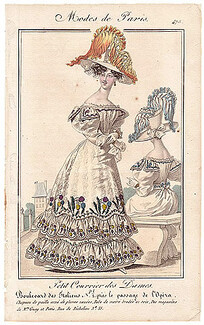 Petit Courrier des Dames 1827 N°475 Modes de Paris Julie Ribault