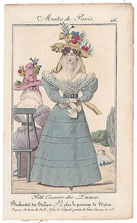 Petit Courrier des Dames 1827 N°486 Modes de Paris Julie Ribault
