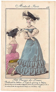 Petit Courrier des Dames 1827 N°456 Modes de Paris Julie Ribault