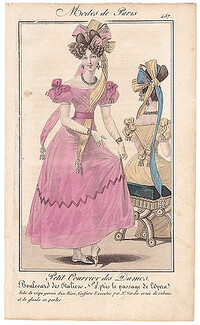 Petit Courrier des Dames 1827 N°457 Modes de Paris Julie Ribault, Hairstyle by Nardin