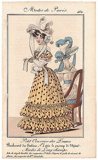 Petit Courrier des Dames 1827 N°464 Modes de Paris Julie Ribault