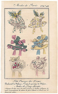 Petit Courrier des Dames 1827 N°468/38 Modes de Paris, Hats