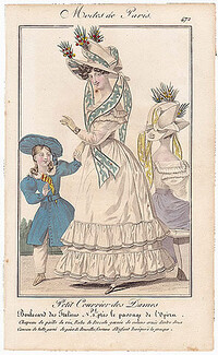 Petit Courrier des Dames 1827 N°472 Modes de Paris Julie Ribault