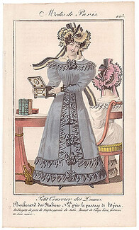 Petit Courrier des Dames 1827 N°443 Modes de Paris Julie Ribault