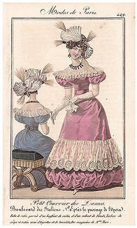 Petit Courrier des Dames 1827 N°449 Modes de Paris Julie Ribault