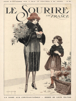 Peltier 1918 "La Dame aux Chrysanthèmes" The lady in Chrysanthemums