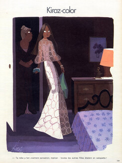 Edmond Kiraz 1973 Evening Gown, Les Parisiennes, Kiraz-color