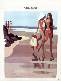 Edmond Kiraz 1973 Les Parisiennes, Sexy Girls Topless, Kiraz-color