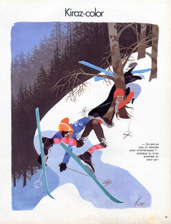 Edmond Kiraz 1974 Les Parisiennes, Kiraz-color, Skiing, Winter Sports