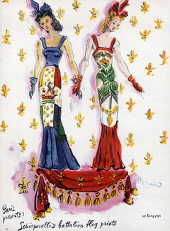 Schiaparelli 1940 Christian Bérard, Evening Gown