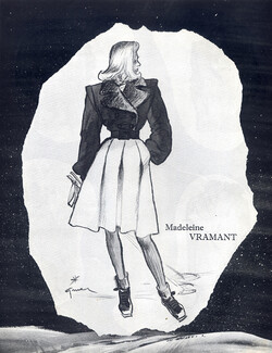 Madeleine Vramant 1945 Jacket and Skirt for the Ski, René Gruau