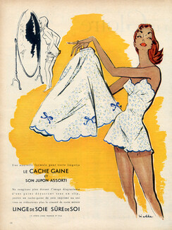 La Soie 1956 Lingerie, Fashion Illustration