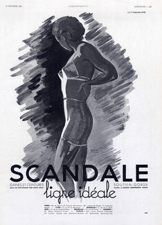 Scandale (Lingerie) 1937 Saint Marc, Girdle Bra