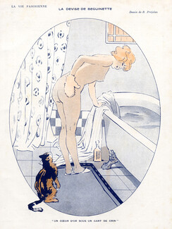 René Préjelan 1913 Béguinette Nude in his Bathroom