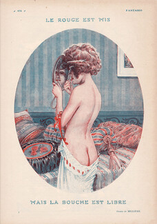 Maurice Millière 1921 Sexy Girl Nude, Making-up