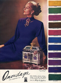 Cartier (Jewels) 1945 Brooch, Onondaga Silk, Dress Samuel Kass