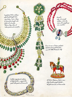 Cartier (Jewels) 1938 Jeanne Toussaint (Cartier) Indian Pendant Clip, Coco Chanel Necklace Ruby and Emerald... E. Lindner