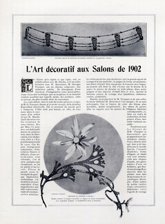 Georges Fouquet (Jewels) 1902 Necklace, Hair Clip, Art Nouveau Style, Back Brooch Glycines