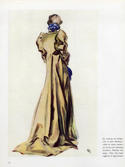 Schiaparelli 1936 Evening Coat Watteau Style, Eric, Fashion Illustration