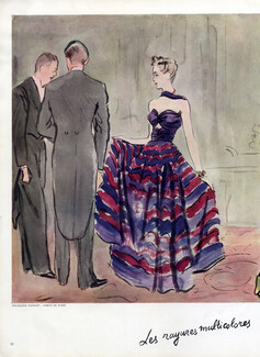 Madeleine Vionnet 1938 Evening Gown, Eric, Fashion Illustration, Habits de Knizé