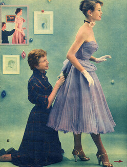 Brigitte Bardot 1952 Fashion Photography, Evening Gown, Fitting