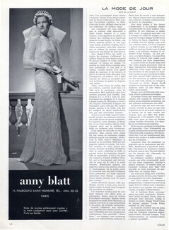 Anny Blatt 1936 Wedding Dress, Fashion Photography