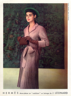 Hermès (Couture) 1955 J. Leonard, Dinner Dress