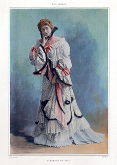Ets Rouff 1901 Evening Gown, Fashion Photography, Reutlinger