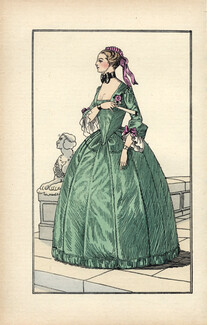 Almanach de la Reine d'Angleterre 1921 Pochoir, 18th Century Costume, Marie Leczinska Style