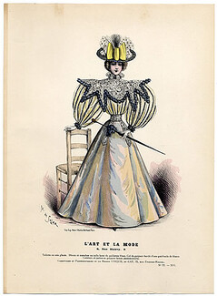 L'Art et la Mode 1895 N°22 Complete with colored engraving by Marie de Solar