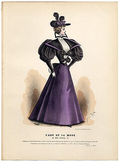 L'Art et la Mode 1895 N°44 Complete with colored engraving by Marie de Solar, 20 pages