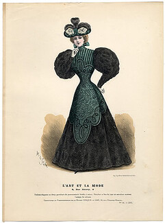 L'Art et la Mode 1895 N°46 Colored engraving by Marie de Solar