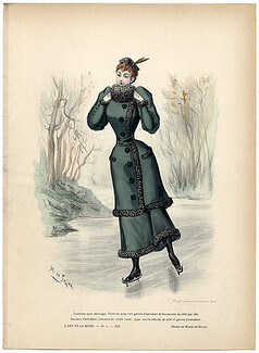 L'Art et la Mode 1892 N°2 Colored engraving by Marie de Solar, Henry Gerbault