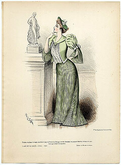 L'Art et la Mode 1892 N°31 Colored engraving by Marie de Solar, Mathilde Galitzine