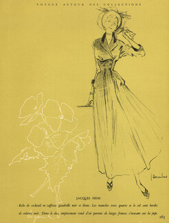 Jacques Heim 1948 Robe de cocktail, Fashion Illustration, Jc. Haramboure