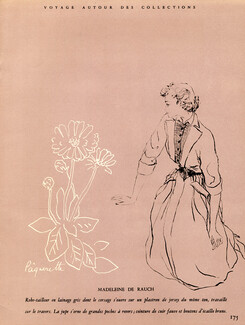 Madeleine de Rauch 1948 Robe-tailleur, Fashion Illustration