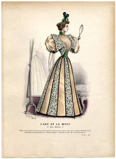 L'Art et la Mode 1894 N°27 Marie de Solar, colored fashion lithograph