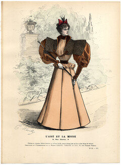 L'Art et la Mode 1894 N°36 Levilly, colored fashion lithograph