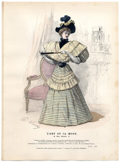 L'Art et la Mode 1894 N°41 Levilly, colored fashion lithograph