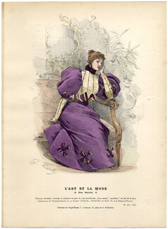L'Art et la Mode 1894 N°42 Levilly, colored fashion lithograph