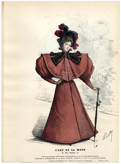 L'Art et la Mode 1894 N°44 Levilly, colored fashion lithograph